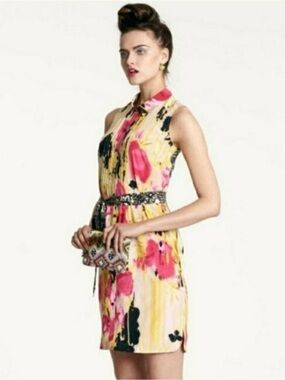 Tabitha Aubrieta Anthropologie 100% Silk Women’s Size 10 Sleeveless Floral Dress